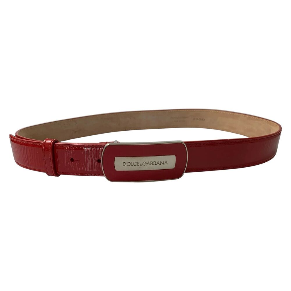 Dolce & Gabbana red patent leather belt authentic with COA 90cm 36 inch